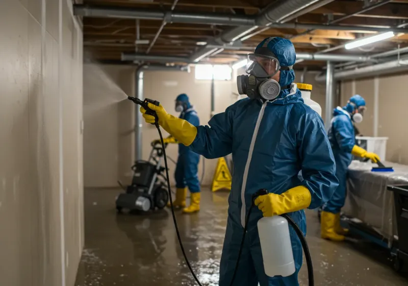 Basement Sanitization and Antimicrobial Treatment process in Rural Hall, NC