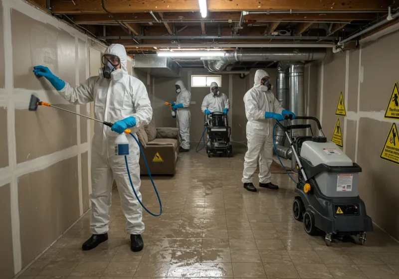 Basement Moisture Removal and Structural Drying process in Rural Hall, NC